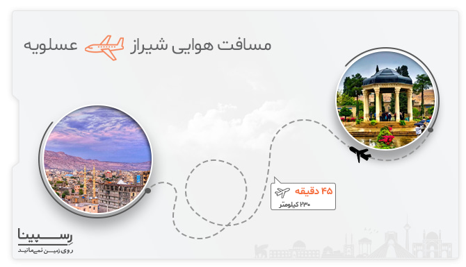 مسافت و مدت زمان پرواز شیراز به عسلویه